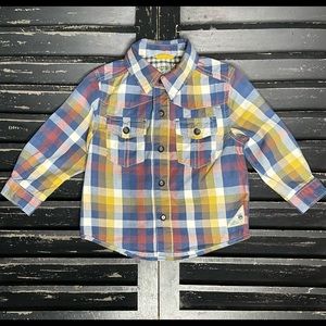 GENUINE KIDS from OSH KOSH Plaid Long Sleeve Snap Up Shirt